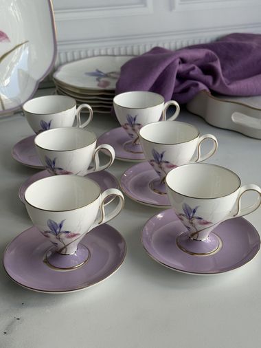 ROSSEV kah5464064500 Türk Kahve Fincanı Veronica Iris 6 Kişilik 12 Parça