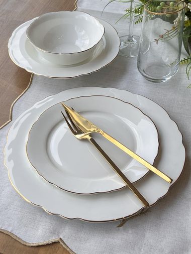 ROSSEV yem231032011 Yemek Takımı Elegance Gold 24 Parça 6 Kişilik