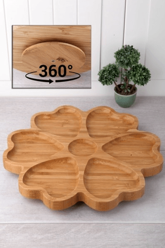Royaleks Group RT-RY-H-80862 7 Bölmeli Dönerli Bambu Sunum Royaleks-Bls Kds3030