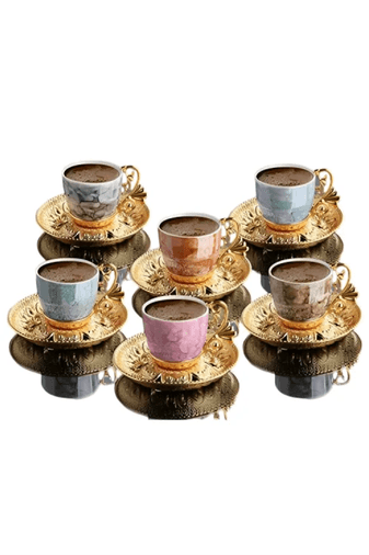 Royaleks Group RT-RY-H-82465 Lal Desenli Mix Kahve Seti Royaleks-Bsm109