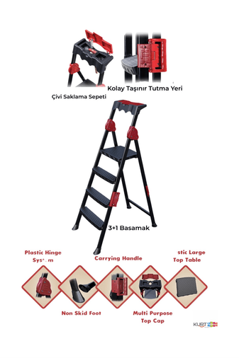 Royaleks Group RT-RY-H-82553 Strong Merdiven 3+1 Basamaklı Merdiven Royaleks-Strong31