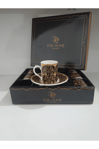 Royaleks Group RT-RYL-H-81571 Porselen 6 Lı Lüks Kahve Fincan Takımı Royaleks-Pak-2206