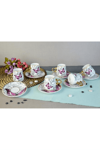 Royaleks Group RT-RYL-H-82454 Floral Porselen Kahve Fincanı Royaleks-82454