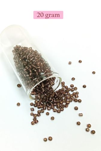 Royaleks RT-RYL-BN24096-30-20 Dökme Cam Kum Boncuk (8/0) 3 Mm - 20 Gram - Şefaff Alacalı Kahve - Bnc172