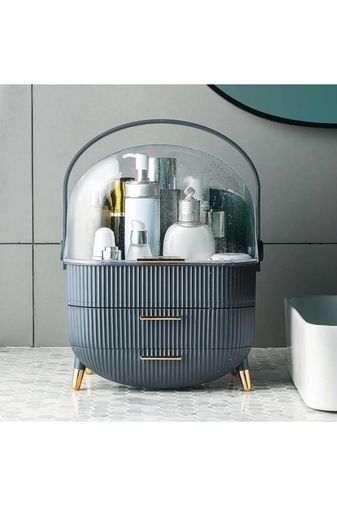 Royaleks RT-RYL-HMR10857 Kozmetik Makyaj Düzenleyici Organizer Gri Taşıma Kulplu Çekmeceli