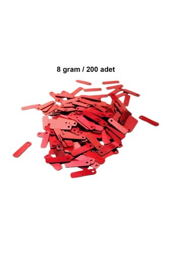 RT-RYL-B-0014-8 Kırmızı 15 X 5 Mm Dantel Oya Yazma Halhal Abiye Pulu Lazer Kesim Pul 200 Adet / 8 Gram