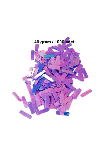 RT-RYL-B-0015-40 Mor 15 X 5 Mm Dantel Oya Yazma Halhal Abiye Lazer Kesim Pul 1000 Adet / 40 Gram