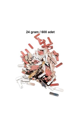 RT-RYL-B-0022-24 Açık Kırmızı 15 X 5 Mm Dantel Oya Yazma Halhal Abiye Lazer Kesim Pul 600 Adet / 24 Gram