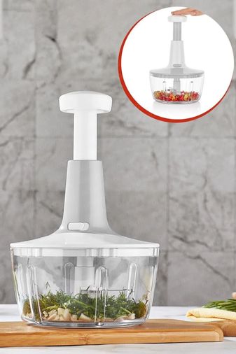 RT-RYL-HMR10827 Yakut Üstten Basmalı El Rondo Blender Çelik Bıcaklı Beyaz