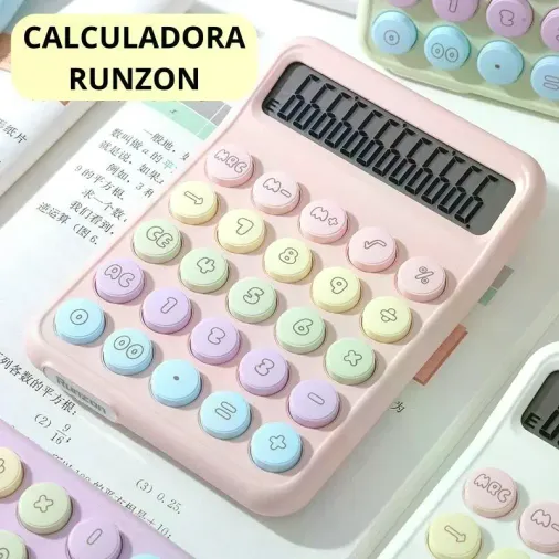 Runzon Renkli Hesap Makinesi Yuvarlak Uçlu 12 Hane Mavi RZ-822 (4745)