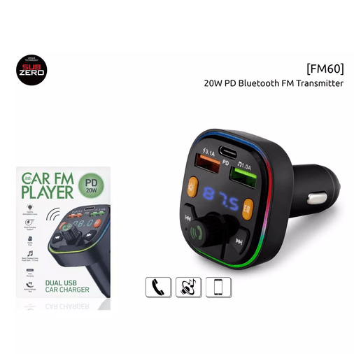 rupUhcDCA9 Subzero Bluetooth/usb Fm 20W Pd Rgb Transmitter Fm60