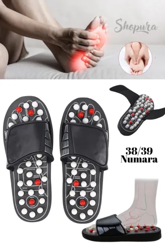 Saatistan 987940188 Refleksoloji Terliği, Akupunktur Masaj Sandaleti, Rahatlatıcı Numara 38-39