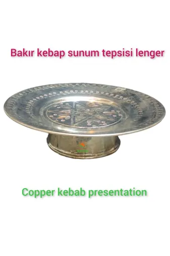 Safir 40cmlenger01 Bakır Lenger , Bakır Ayaklı Servis Sunum Lengeri 40 Cm Bakır Sahan A Kalite Ayaklı Lenger Sunumluk