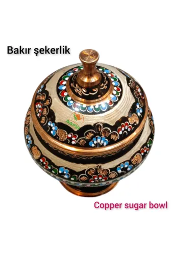 SAFİR ÇAY KAZANLARI 21012025HİCİVLİSEKERLİK Hicivli Bakır Şekerlik Bakır Şekerdanlık Bakır Lokumluk Orta Boy Şekerlik.