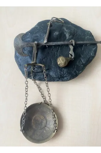 SANAT TACİRİ EK6NWE77WES Antika Bronz Pirinç Terazi Minyatür Terazi No 833