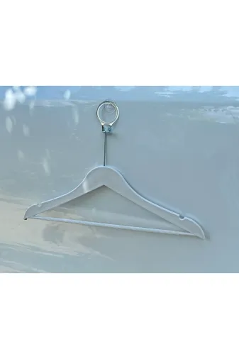 SantePlus KRCR11211B Otel Tipi Ahşap Görünümlü Beyaz Plastik Askı 12Li