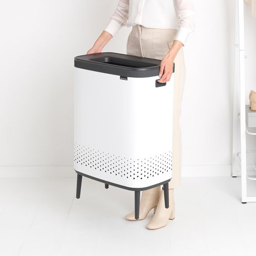 Schafer ₺13.999, Brabantia Bo Beyaz Plastik Kapaklı Çamaşır Sepeti 2X45 L