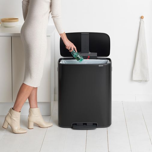 Schafer 15.150,00 Brabantia Bo Matt Black Pedallı Çöp Kutusu 60 L (Plastik İç Kovalı