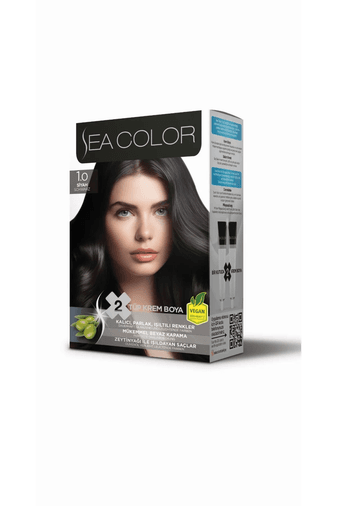 Sea Color 2 Tüp Krem Saç Boyası Seti Siyah No:1.0