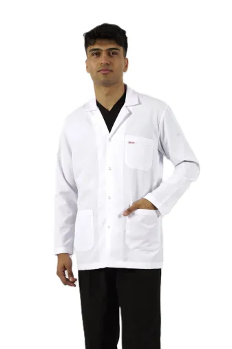 SEZA TEKSTİL 200100210 Gömlek Yaka Ceket Boy Beyaz Önlük Erkek Doktor Öğretmen Hemşire Laboratuvar Önlüğü