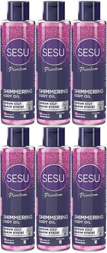 Simli Cilt Bakım Yağı 150ML Shımmering Body Oıl 6 Lı Set