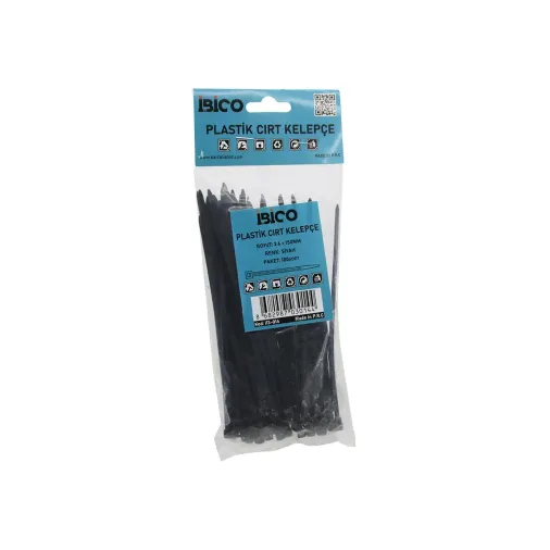 SİYAH   3.6X150MM  PLASTİK CIRT KELEPÇE  100PCS (4745)
