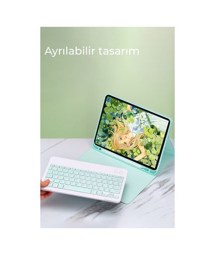 Solmazlar Online 8683140831226-BLNC Ipad Uyumlu Pro 12.9 2024 Kılıf Kc01 Smart Klavyeli Tablet Kılıfı - Pembe Diğer Diğer