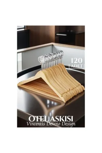 Soydoğan TYBOF9XKIPB75BZA69 120 Adet Otel Tip Askı  Ahşap Vincentis Devoto Design