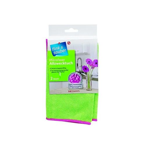 SR12062543 Flink Sauber Flink & Sauber Mikrofiber Temizlik Bezi Genel Kullanım, 32X37 Cm 2 Adet