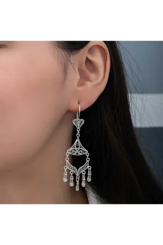 STUMBANNG CNSYM_T8284 Gümüş Telkari Sallantılı Kadın Küpe