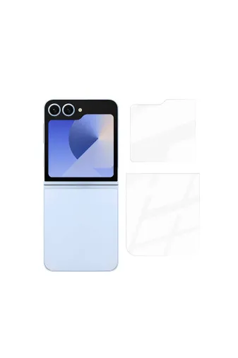 TCHS32793 Galaxy Z Flip 6 Uyumlu Etnaa 2In1 Cam Ekran Koruyucu-Şeffaf
