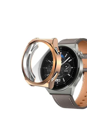 Techaks T23883-TCHS Huawei Watch Gt 3 Pro 43Mm Watch Gard 02 Koruyucu Silikon Tchs - Rose Gold