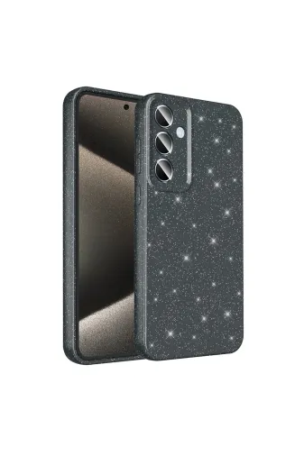 Techaks T32152-TCHS Galaxy A25 Kılıf Kamera Korumalı Simli Lüks Zore Koton Kapak - Gri