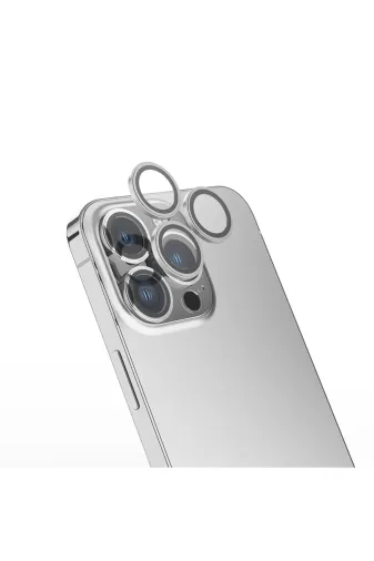 Techaks T38300-TCHS Iphone 16 Pro Tchs Mikro Kamera Lens Koruyucu - Gümüş
