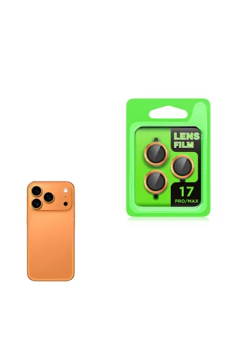 Techaks T38747-TCHS Iphone 17 Pro Max Zore Cl-07 Kamera Lens Koruyucu - Turuncu
