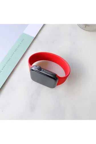 Techaks TCHS-15563 Watch 40Mm Uyumlu Krd-31 Solo Loop Medium Zore Kordon-Kırmızı