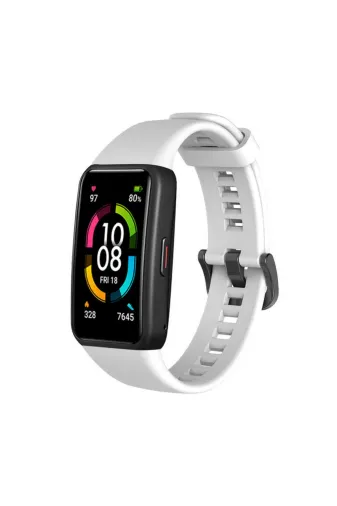 Techaks TCHS-17543 Huawei Band 6 Uyumlu Krd-47 Uyumlu Zore Kordon-Beyaz