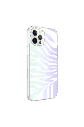 Techaks TCHS-21457 Iphone 12 Pro Uyumlu Zore M-Blue Desenli Kılıf-Zebra No1