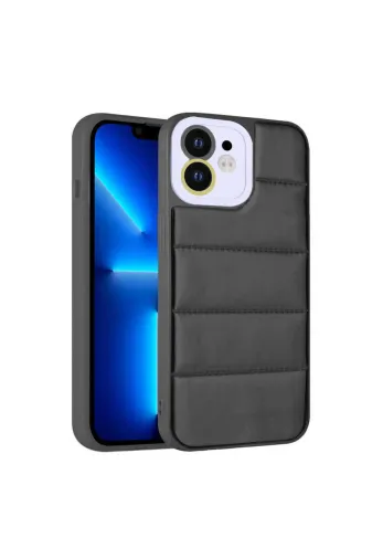 Techaks TCHS-23797 Iphone 12 Uyumlu Kamera Korumalı Aihttgli Renkli Zore Seksek Kılıf-Siyah