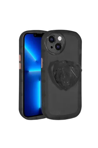 Techaks TCHS-23863 Iphone 13 Uyumlu Kamera Korumalı Pop Soketli Renkli Zore Ofro Kılıf-Siyah