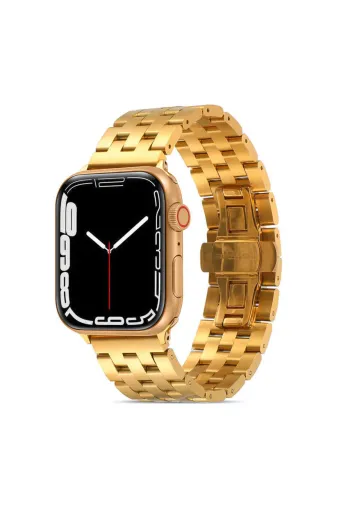 Techaks TCHS-24592 Watch Ultra 49Mm Kordon Uyumlu Krd-20 Metal Strap Kayış Clo- Gold