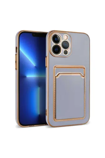 Techaks TCHS-24660 Iphone 12 Pro Uyumlu Zore Bark Kartlıklı Kılıf-Lila