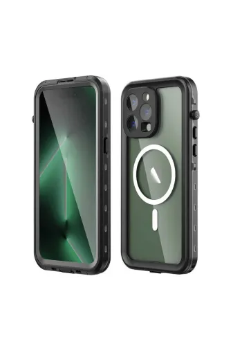 Techaks TCHS-24923 Iphone 14 Pro Max Uyumlu 1-1 Su Geçirmez Kılıf-Siyah