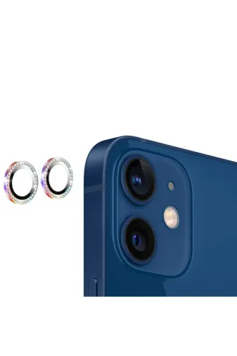 Techaks TCHS-CL-06-iPhone 12 Iphone 12 Uyumlu Zore Cl-06 Kamera Koruyucu-Colorful