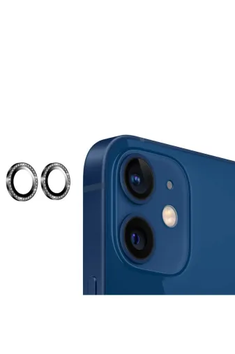 Techaks TCHS-CL-06-iPhone 12 Mini Iphone 12 Mini Uyumlu Zore Cl-06 Kamera Koruyucu-Siyah