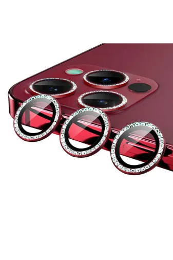 Techaks TCHS-CL-06-iPhone 12 Pro Max Iphone 12 Pro Max Uyumlu Zore Cl-06 Kamera Koruyucu-Kırmızı