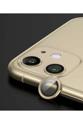 Techaks TCHS-CL-07-iPhone 11 Iphone 11 Uyumlu Zore Cl-07 Kamera Koruyucu-Gold