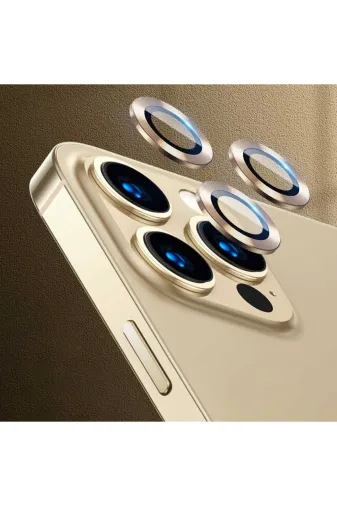 Techaks TCHS-CL-07-iPhone 11 Pro Max Iphone 11 Pro Max Uyumlu Zore Cl-07 Kamera Koruyucu-Gold