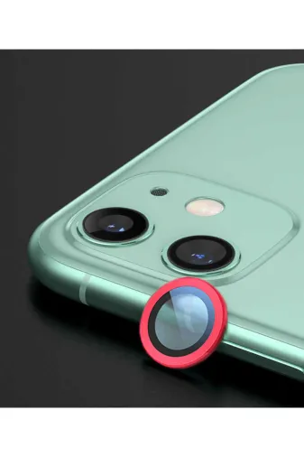 Techaks TCHS-CL-07-iPhone 12 Mini Iphone 12 Mini Uyumlu Zore Cl-07 Kamera Koruyucu-Kırmızı