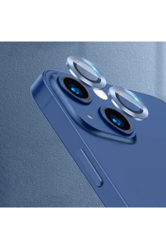 Techaks TCHS-CL-07-iPhone 13 Mini Iphone 13 Mini Uyumlu Zore Cl-07 Kamera Koruyucu-Mavi